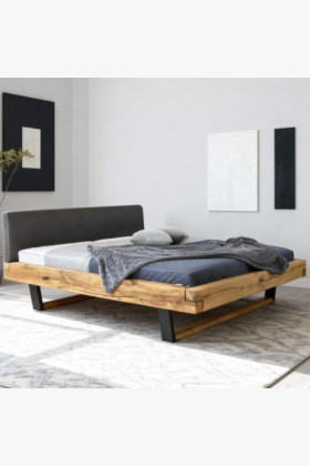 Moderná masívna posteľ z duba kovové nohy, Laura 200 x 200